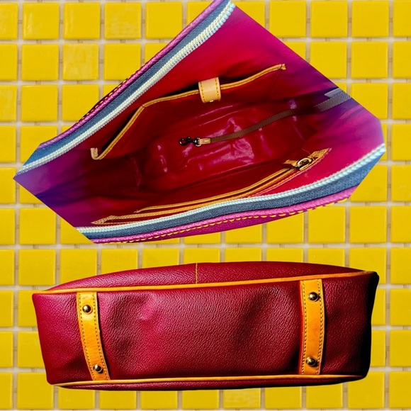 EUC Dooney & Bourke 1975 Rebecca Burgundy & Natural Leather
Hobo Bag - Picture 4 of 7